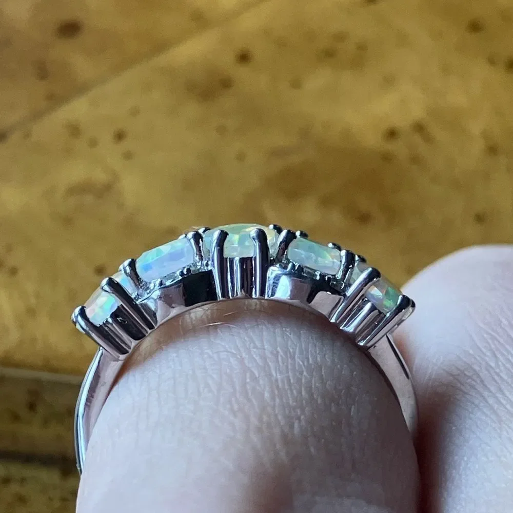 Natural Ethiopian Opal Sterling Silver Ring Size 5.75